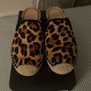 J Crew hair calf espadrille mules shoes